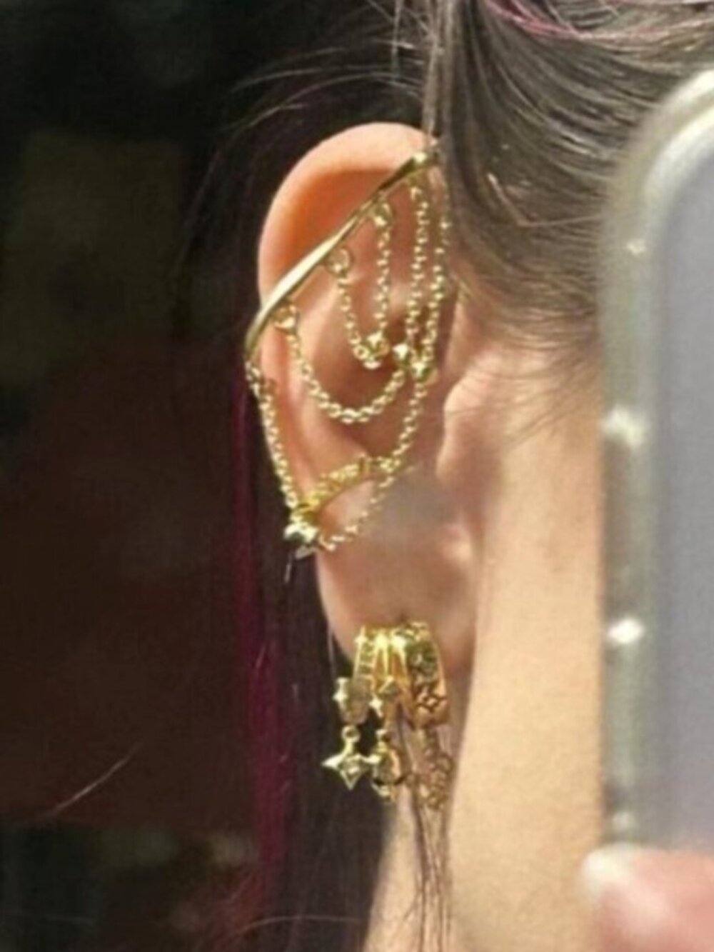 FREE PEOPLE Dangling Ear Cuff Ginny in Gold Tone NWT